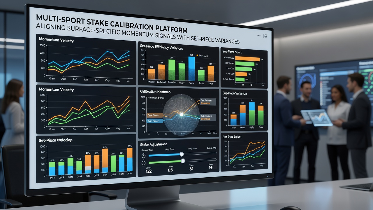 Multi-sport betting dashboard displaying integrated momentum and variance calibration tools for tennis and football stake adjustments