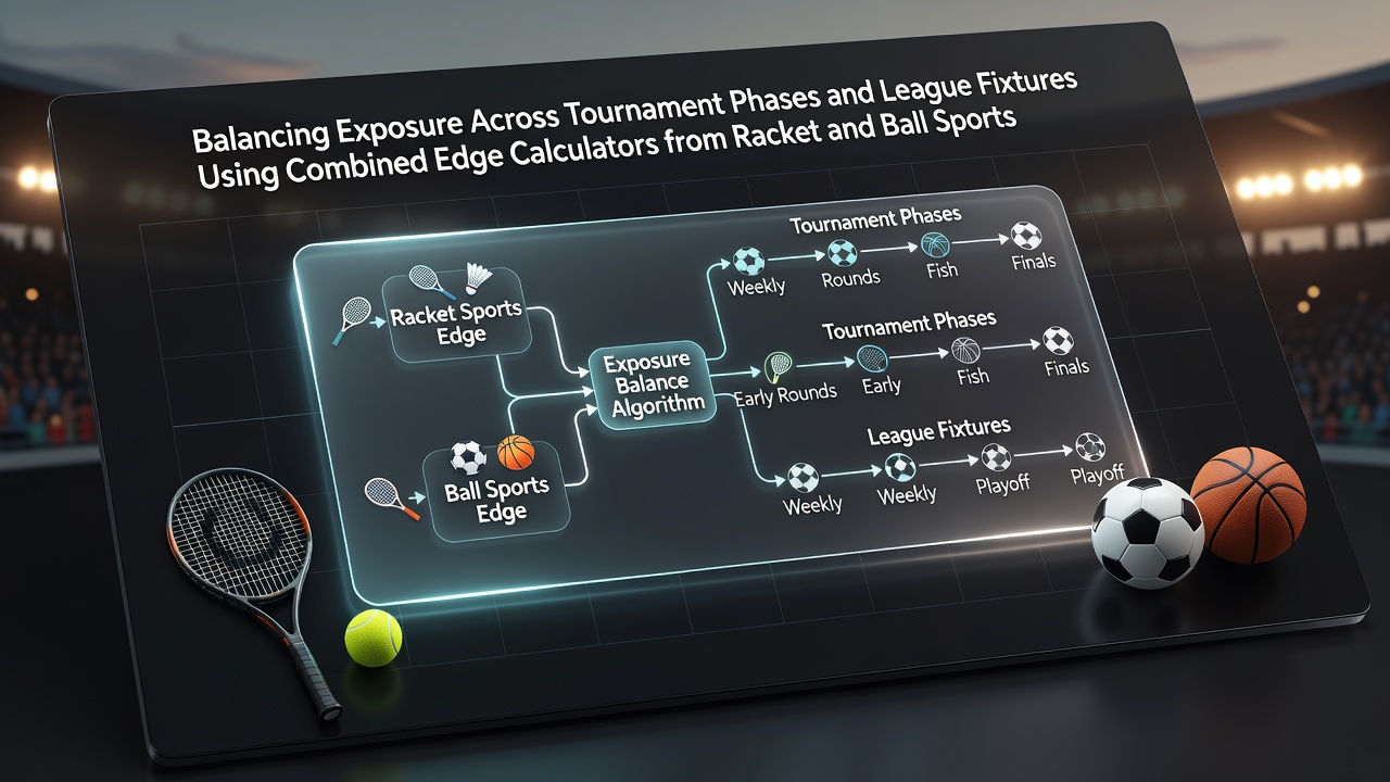 Visual representation of edge calculation tools applied across tennis tournament brackets and football league schedules