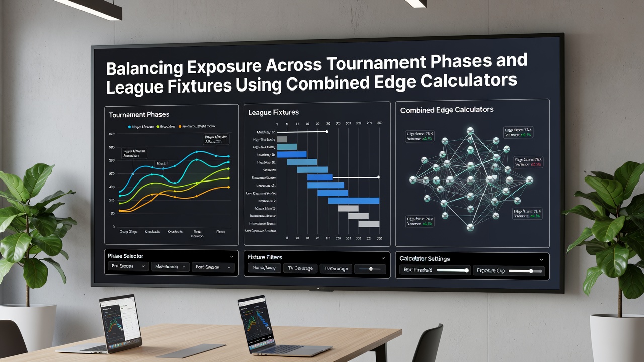Dashboard view showing integrated exposure metrics for tennis phases and football league rounds side by side