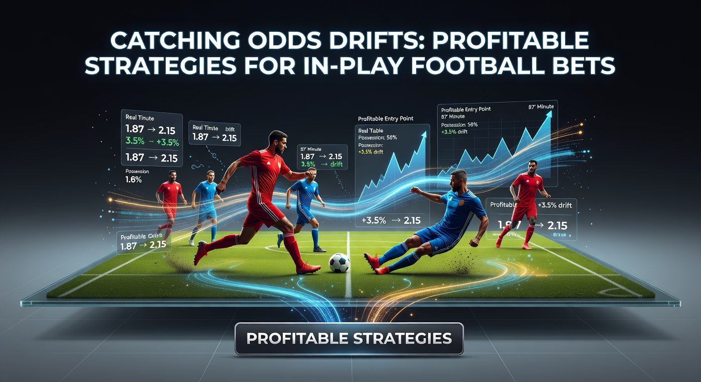 Graph showing live odds drifting during a football match, highlighting profitable entry points for bettors