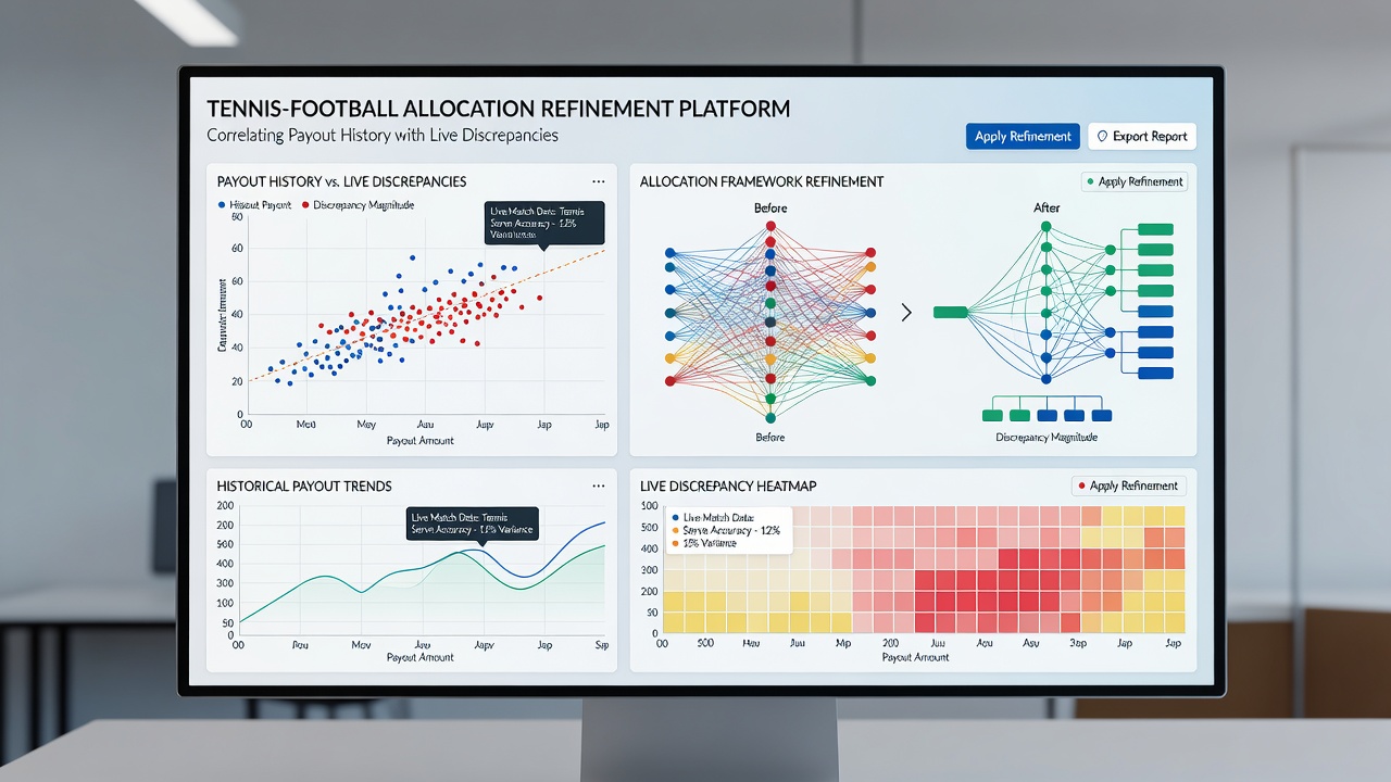 Analytical dashboard displaying correlated payout and discrepancy metrics for tennis and football betting combinations