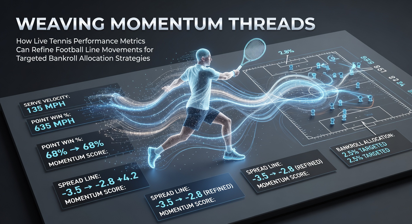 Tennis player in action during a live match with performance metrics overlay showing serve speed and rally data